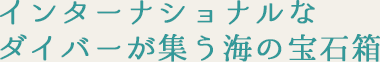 インターナショナルなダイバーが集う海の宝石箱